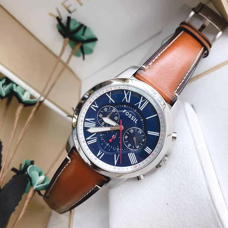 Fossil Grant Chronograph Blue Leather Men's Watch | FS5210